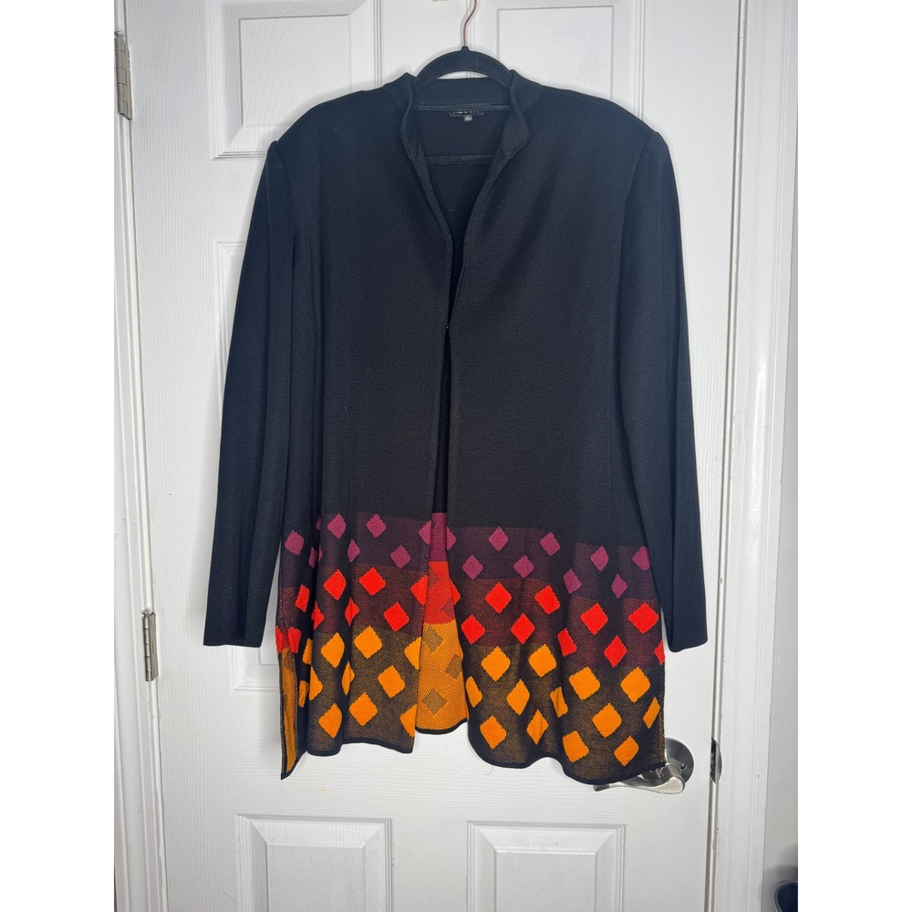 MISOOK Colorblock‎ Diamond Cardigan Sweater Multi-Color Pattern Size XL